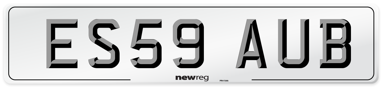 ES59 AUB Number Plate from New Reg